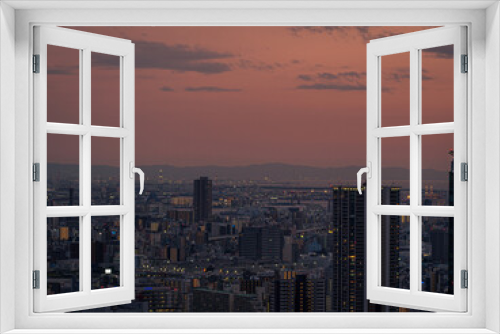 Fototapeta Naklejka Na Ścianę Okno 3D - 大阪の夕景