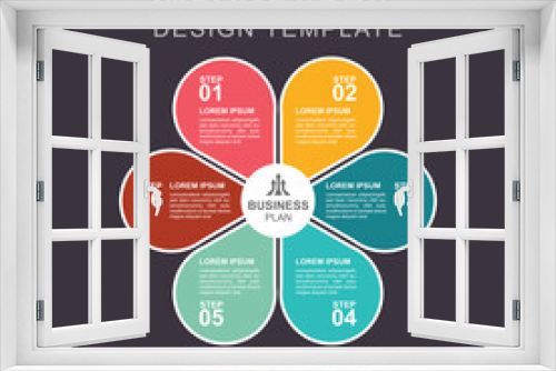 Infographic flower shape with business management