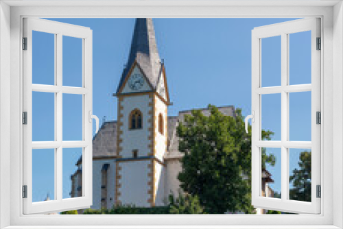 Fototapeta Naklejka Na Ścianę Okno 3D - The Church of Maria Worth at Lake Worthersee in Carinthia, Austria in Summer.