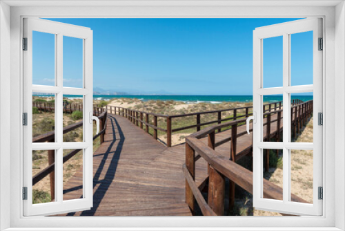 Fototapeta Naklejka Na Ścianę Okno 3D - playa virgen pasarela de madera