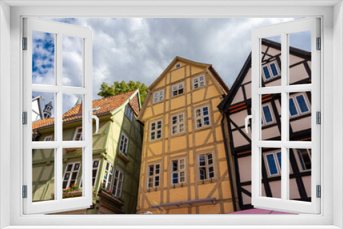 Fototapeta Naklejka Na Ścianę Okno 3D - Beautiful half-timbered houses in the historic center of Quedlinburg Germany