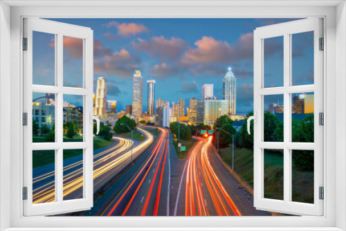 Fototapeta Naklejka Na Ścianę Okno 3D - Skyline of Atlanta city at sunset in Georgia, USA