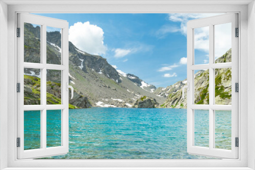 Fototapeta Naklejka Na Ścianę Okno 3D - Mountain lake in Aosta Valley, Italy, named 