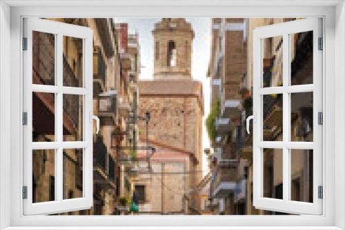 Fototapeta Naklejka Na Ścianę Okno 3D - Saint Mary and Saint Nicholas church in Calella de Mar, Catalonia. Mediterranean city scape in Spain.