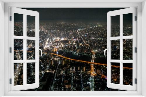 Fototapeta Naklejka Na Ścianę Okno 3D - big city lights 4