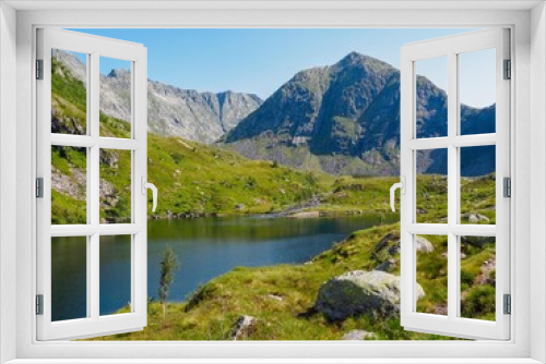 Fototapeta Naklejka Na Ścianę Okno 3D - View of mountains and lakes in Folgefonna National Park, Norway