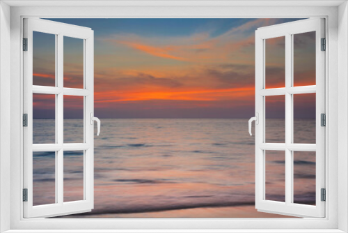 Fototapeta Naklejka Na Ścianę Okno 3D - Tropical beach at sunset.