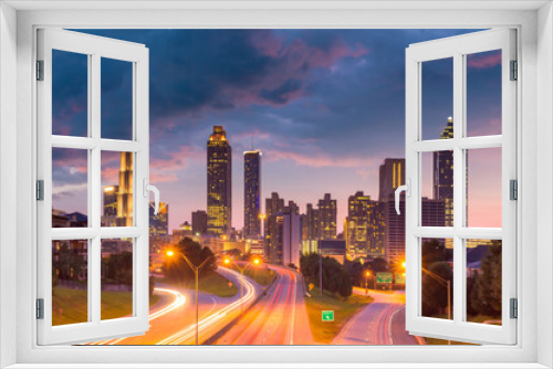 Fototapeta Naklejka Na Ścianę Okno 3D - Downtown Atlanta center area skyline cityscape of  USA