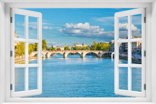 Fototapeta Naklejka Na Ścianę Okno 3D - Paris cityscape with view over Seine river on Grand Palais and Quai d’Orsay