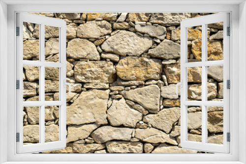 Fototapeta Naklejka Na Ścianę Okno 3D - Limestone brick wall texture