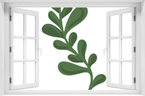 Fototapeta Naklejka Na Ścianę Okno 3D - Hand drawn branch with leaves isolated on white background. Decorative floral element for your design. Vector illustration