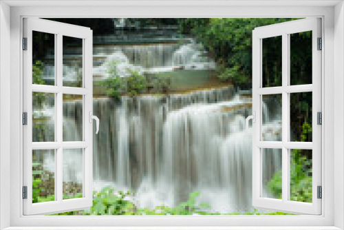 Fototapeta Naklejka Na Ścianę Okno 3D - Huai Mae Khamin waterfall at Kanchanaburi , Thailand , beautiful waterfall
