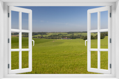 Fototapeta Naklejka Na Ścianę Okno 3D - Southern Limburg landscape with green fields and flowing hills