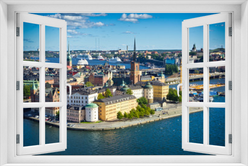 Fototapeta Naklejka Na Ścianę Okno 3D - Panorama of Stockholm Old City, Sweden
