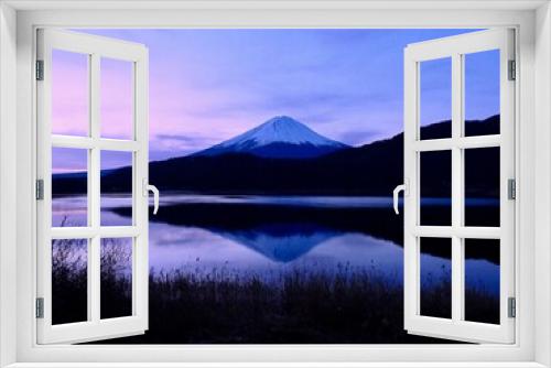 Fototapeta Naklejka Na Ścianę Okno 3D - 朝焼けの富士山
