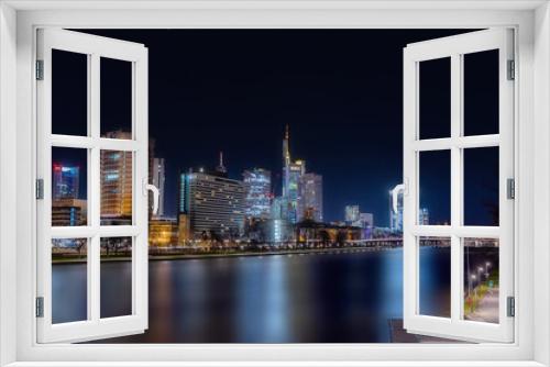 Fototapeta Naklejka Na Ścianę Okno 3D - Frankfurt am Main Skyline - Wolkenkratzer