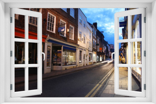Fototapeta Naklejka Na Ścianę Okno 3D - Evening street in York, UK