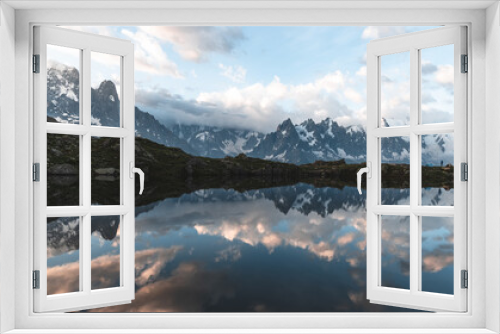 Fototapeta Naklejka Na Ścianę Okno 3D - Incredible Chamonix Mont Blanc Sunrise Lac Blanc Reflection