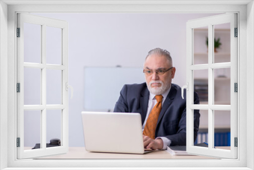 Old male employee working in the office