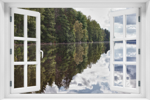 Fototapeta Naklejka Na Ścianę Okno 3D - Wood lake