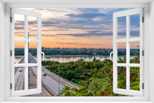 Fototapeta Naklejka Na Ścianę Okno 3D - Novi Sad, Serbia August 24, 2021: Bridge of Liberty in Novi Sad