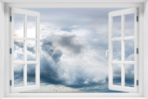 Nahtloses Himmels-Panorama mit aufziehendem Regenwetter,360-Grad-Ansicht mit Stratuswolken zur Verwendung in 3D-Grafiken als Himmelskuppel oder zur Nachbearbeitung von Drohnenaufnahmen

