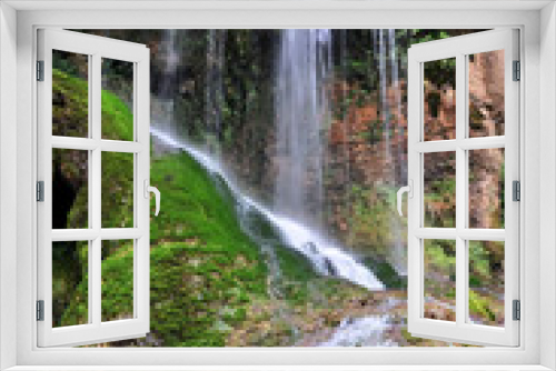 Fototapeta Naklejka Na Ścianę Okno 3D - Waterfall Cascade foothills in village Krushuna Bulgaria