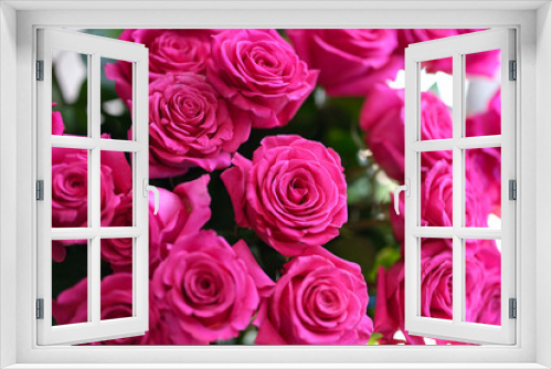 Fototapeta Naklejka Na Ścianę Okno 3D - Closeup of large bouquet of pink roses
