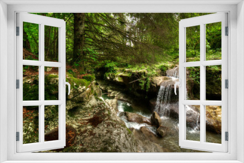 Fototapeta Naklejka Na Ścianę Okno 3D - Cascade dans le Séran aux gorges de Thurignin à Belmont-Luthézieu, Ain, France