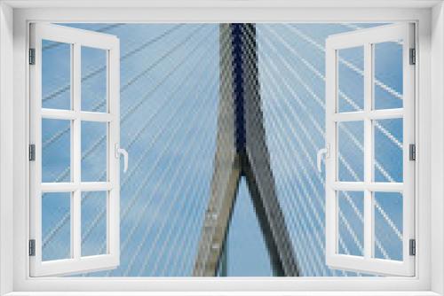 Fototapeta Naklejka Na Ścianę Okno 3D - Torre Puente Colgante Cables de Acero Cadiz
