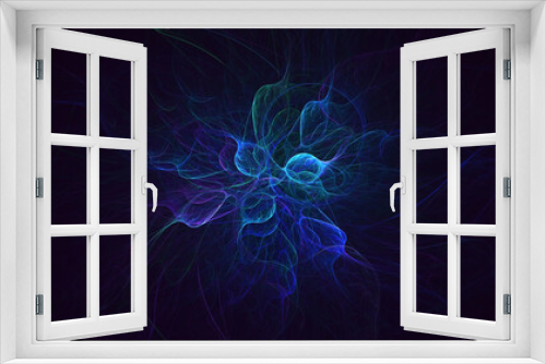 Fototapeta Naklejka Na Ścianę Okno 3D - 3D rendering abstract blue technology fractal background