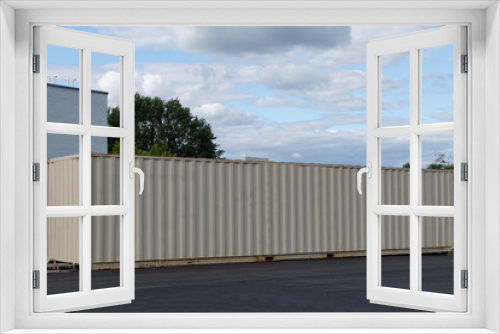 Fototapeta Naklejka Na Ścianę Okno 3D - storage trailers cargo delivery industrial door move transportation