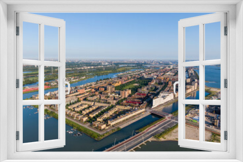 Fototapeta Naklejka Na Ścianę Okno 3D - Aerial view of IJburg residential district in Amsterdam