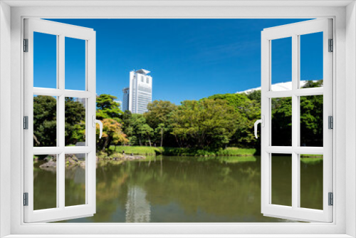 Fototapeta Naklejka Na Ścianę Okno 3D - 秋の日本庭園の風景　9月