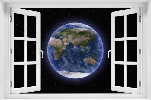 Fototapeta Naklejka Na Ścianę Okno 3D - Planet earth from space. Planet earth with the weather. Planet earth with night view. Global space exploration space travel concept. Digitally generated image.