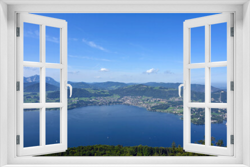Fototapeta Naklejka Na Ścianę Okno 3D - Lake Traun Traunsee landscapes in Upper Austria