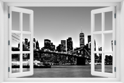 Fototapeta Naklejka Na Ścianę Okno 3D - New York City skyline B&W