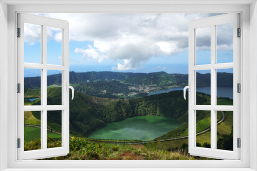 Fototapeta Naklejka Na Ścianę Okno 3D - the volcanic crater lake Sete Cidades, Porta Delgada, Azores