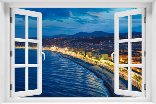 Fototapeta Naklejka Na Ścianę Okno 3D - Picturesque view of Nice, France in the evening