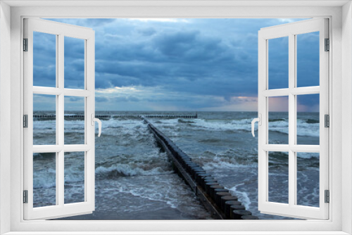 Fototapeta Naklejka Na Ścianę Okno 3D - burzliwe morze