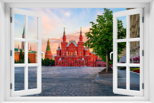 Fototapeta Naklejka Na Ścianę Okno 3D - Red Square, Moscow Kremlin and State Historical Museum in Moscow, Russia. Architecture and landmarks of Moscow.