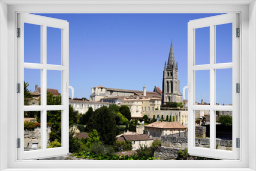 Fototapeta Naklejka Na Ścianę Okno 3D - Saint Emilion city top view wine village near Bordeaux France UNESCO World Heritage Site