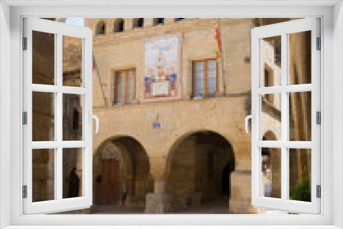 Fototapeta Naklejka Na Ścianę Okno 3D - Town Hall in Church Square; Horta de Sant Joan; Tarragona