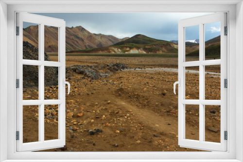 Fototapeta Naklejka Na Ścianę Okno 3D - River at Landmannalaugar Campground, Iceland, Europe
