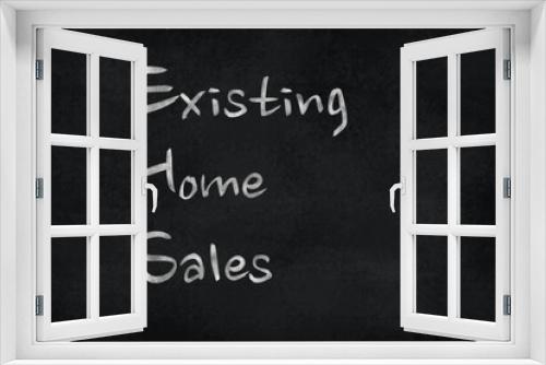 Chalk writing on a slate board – Existing Home Sales
