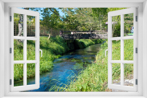 Fototapeta Naklejka Na Ścianę Okno 3D - 濁池から見た阿原川