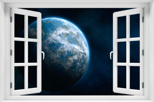 Fototapeta Naklejka Na Ścianę Okno 3D - Planet Earth from space 3D illustration (Elements of this image furnished by NASA) 3d render