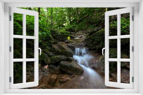 Fototapeta Naklejka Na Ścianę Okno 3D - Wasserfall Natur Bach Frühling