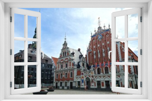Fototapeta Naklejka Na Ścianę Okno 3D - Historical landmarks of the Latvian capital Riga on a sunny summer day 2021
