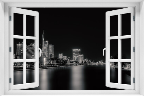 Fototapeta Naklejka Na Ścianę Okno 3D - Skyline Frankfurt - Wolkenkratzer